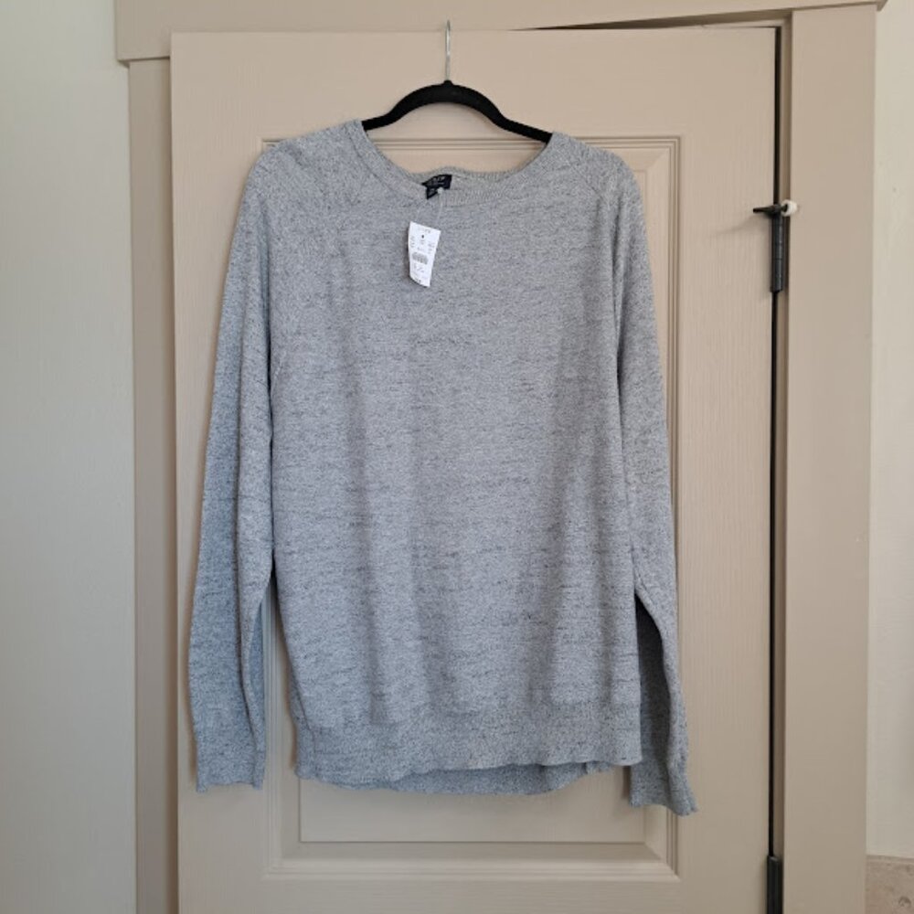 NEW J Crew 100% Cotton Grey sweater Mens XL